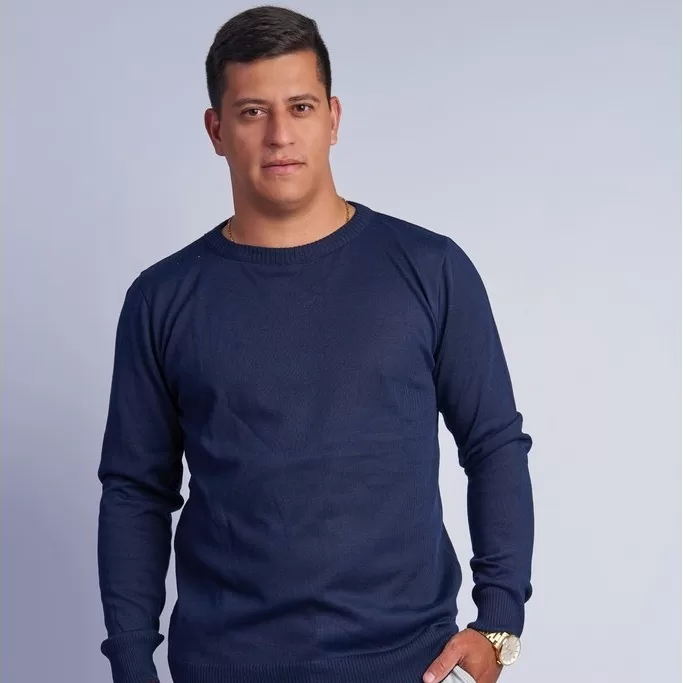 Blusa de frio masculina sueter lã masculino liso 