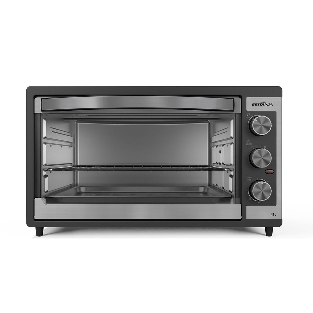 Forno Elétrico Britânia 49L Preto Dupla Resistência BFE49