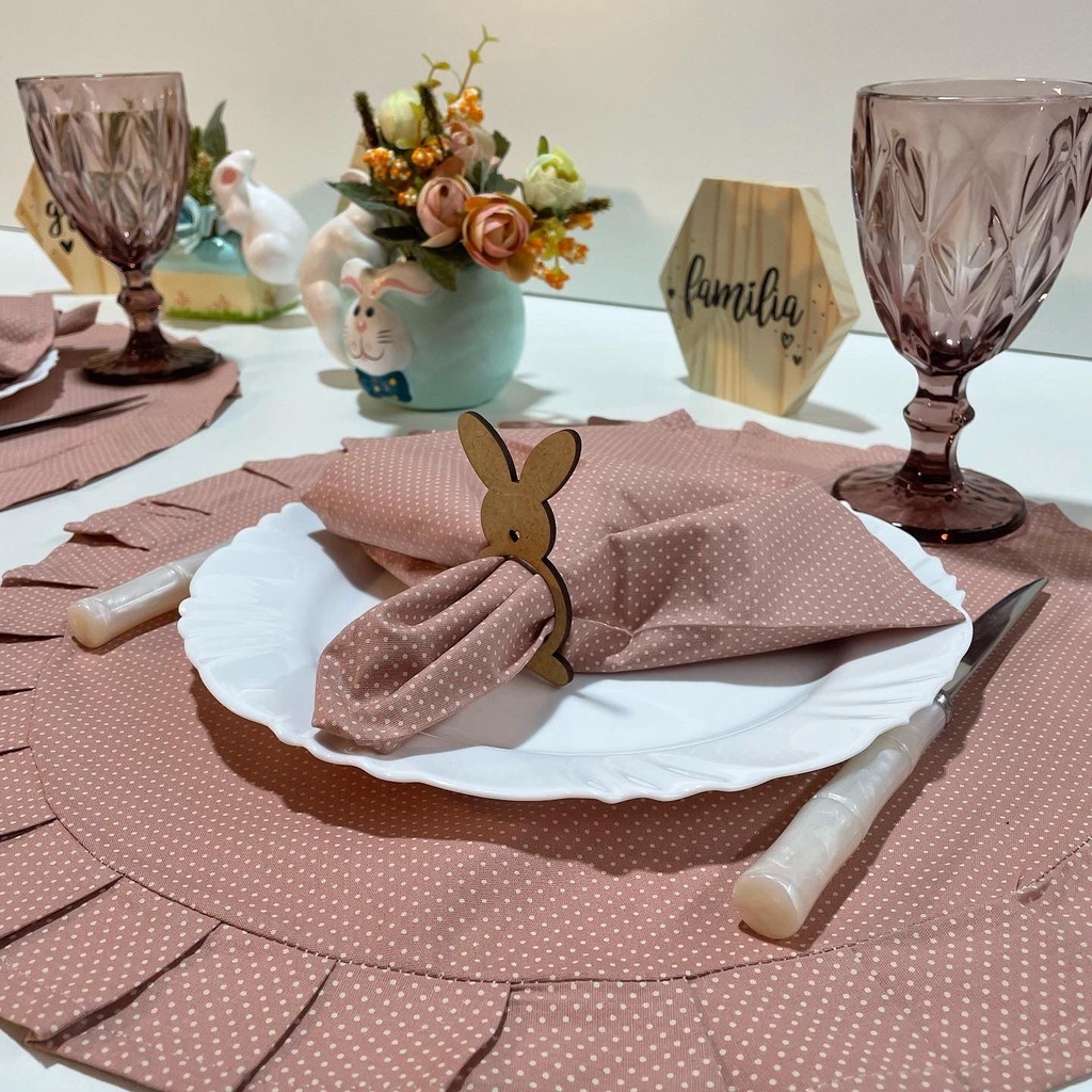 Kit Jogo Americano Sousplat c/ Babado Tricoline Premium Barato Kit promocional Aldi Decor Mesa Posta