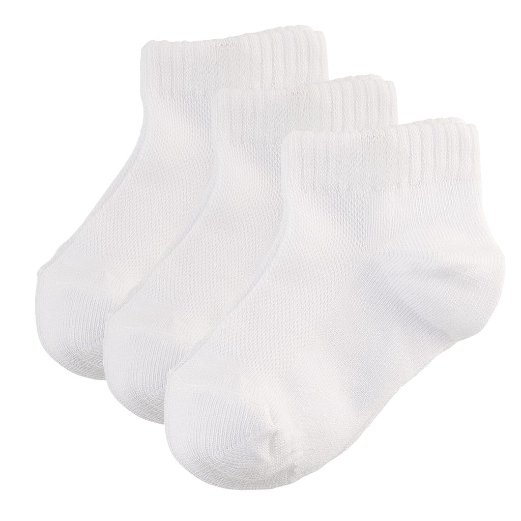 Kit 3 Meia Infantil Unissex Branca Neutra Lisa 23 a 26 Pequena Conforto Criança
