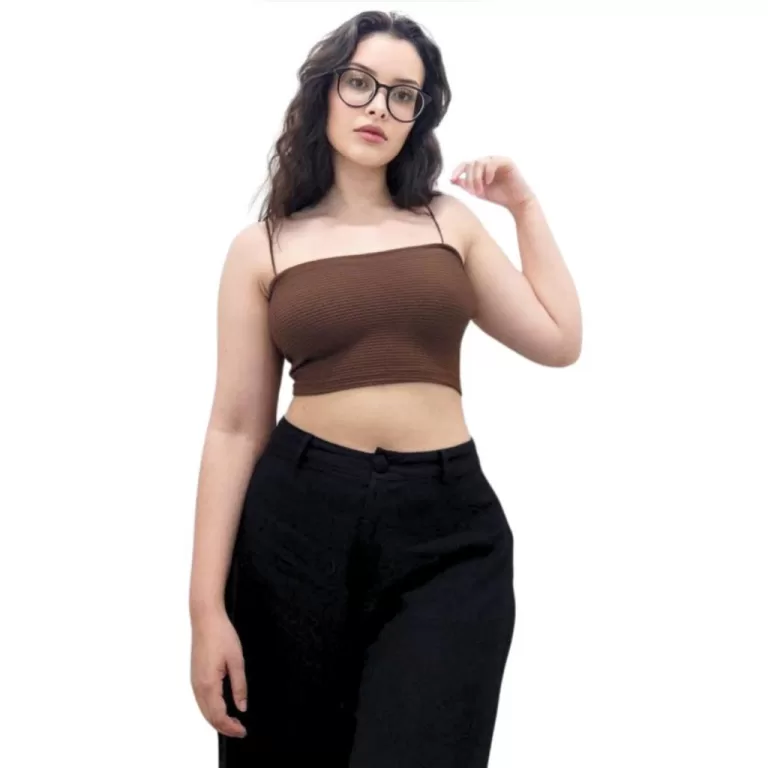 Cropped feminino top faixa alças Finas elásticos