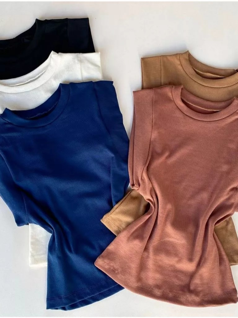 Kit 2 Blusas Feminina Muscle Tee Lisa Ribana Canel