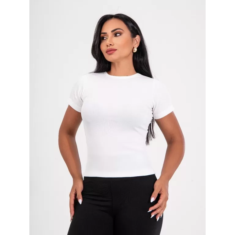 Blusa Canelada Feminina Básica e Casual