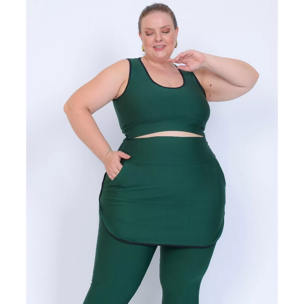 Conjunto Plus Size Calça e Top Cropedd Para Academia Roupa Fitness Feminina
