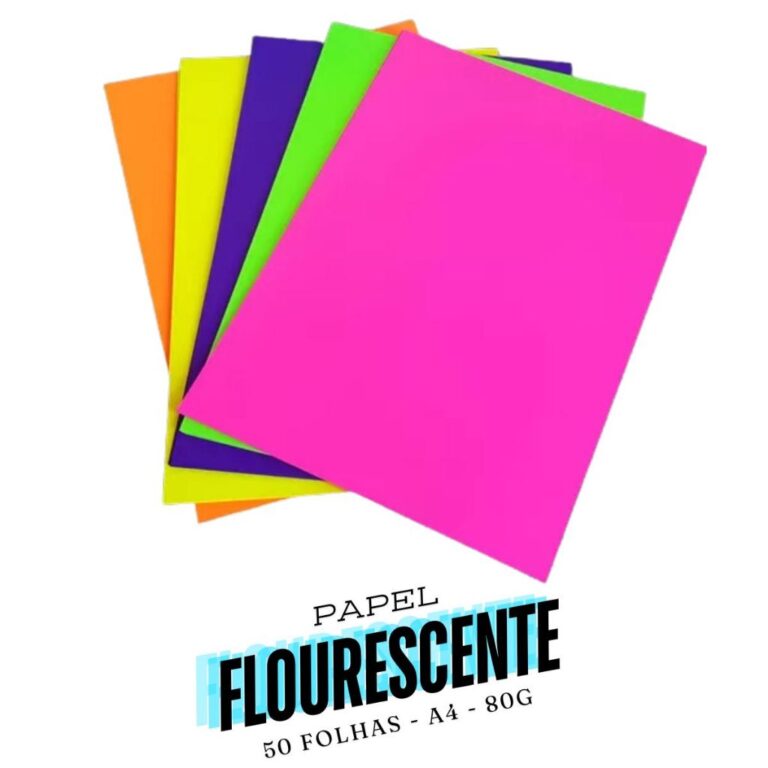100 Folhas Papel Neon Criativo A4 80g Papel Fluore