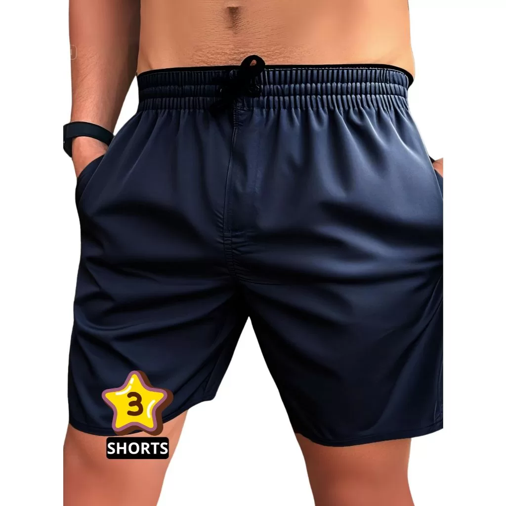 Kit 3 short academia corrida musculação masculino confortável Premium