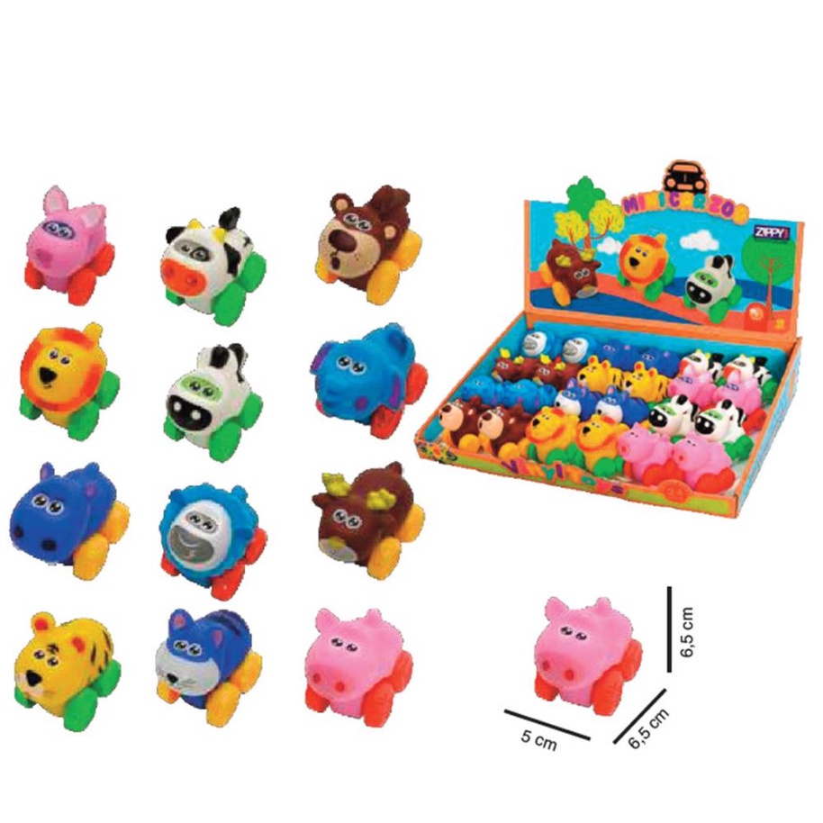 ZIPPY – CARRINHO VINIL FRICÇÃO ZOO JG C/ 24 UN