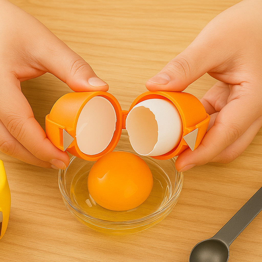Quebrador De Ovo Prático Inox Para Cozinha Doméstica Cores Sortidas