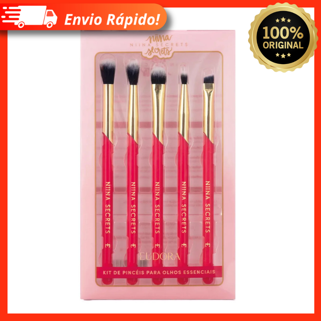 Kit Pincéis Para Olhos Essenciais Niina Secrets 5 Pincéis Acabamento Profissional – Eudora