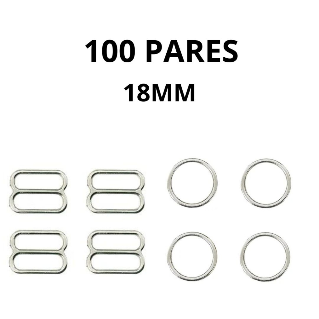 REGULADOR E ARGOLA 18MM (100 PARES) PARA SUTIÃ.