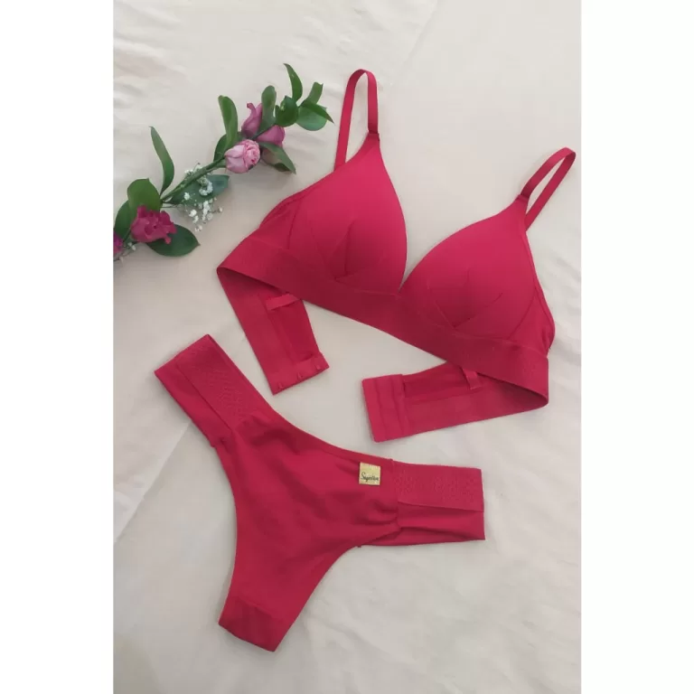 Kit 2 Conjunto Calcinha e Sutiã com Bojo Soft Sem