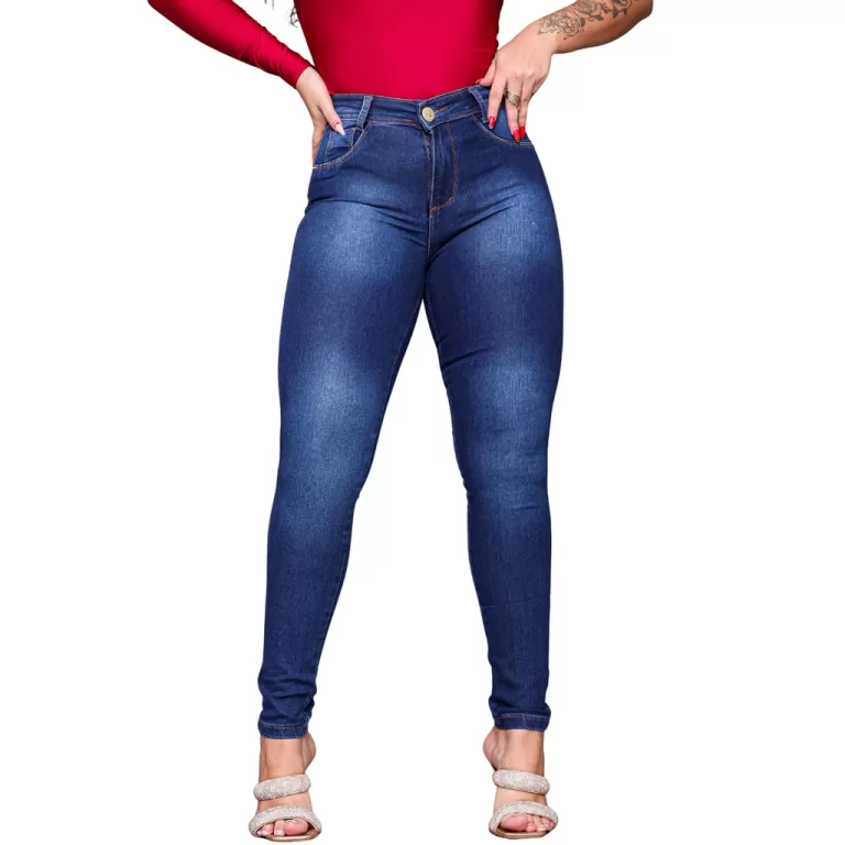 Calça Jeans Feminina Com Elastano Efeito Levanta 
