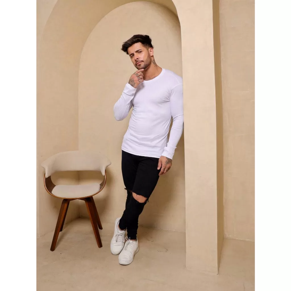 Blusa de Frio Segunda Pele Manga Longa Comprida Masculina Gola Alta Moda Sueter Cacharrel Exclusiva