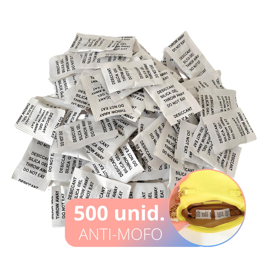 Anti Mofo e Umidade 500 Sachês Sílica Gel Desumidificador