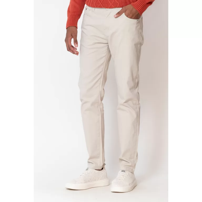 Calça Sarja Masculina Slim Polo Wear Bege Claro