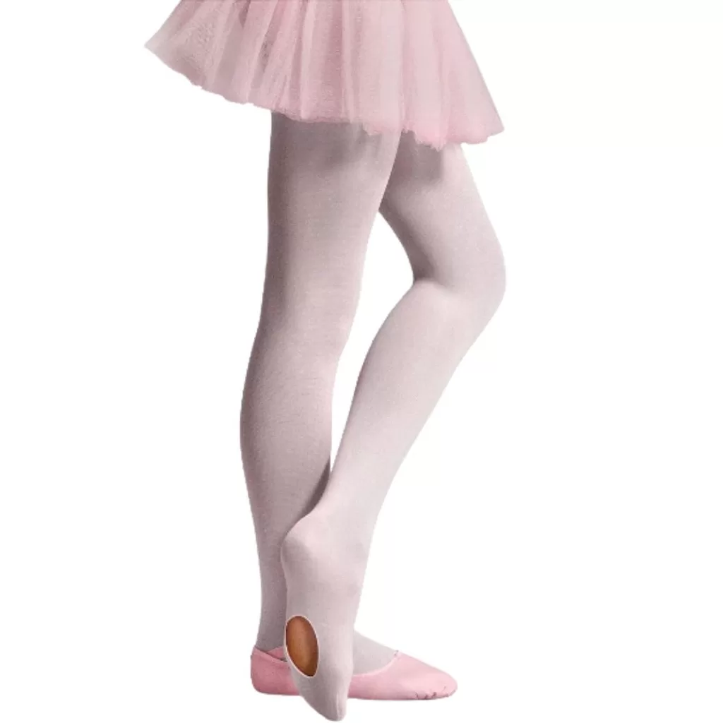 Meia Calça Infantil Conversível Clássico Ballet Fio 40 Opaca Fina Poliamida Selene