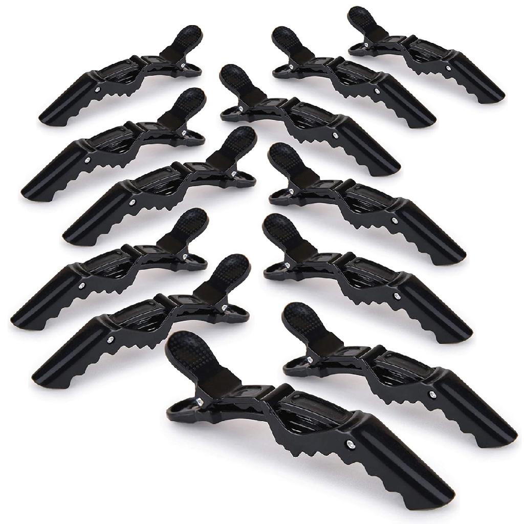 Kit 12 Presilhas Prendedor de Cabelo Bico Jacaré Crocodilo Cabeleireiro Penteados Acessório Cabelo