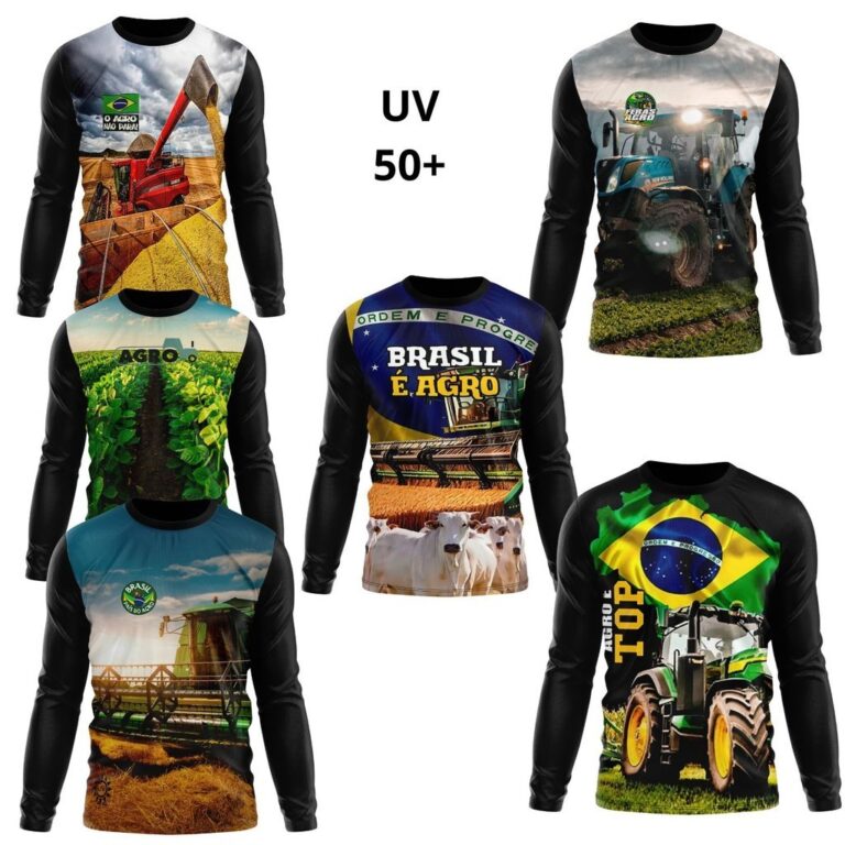 Camiseta Masculina e Feminina UV Estampa Agro Rura