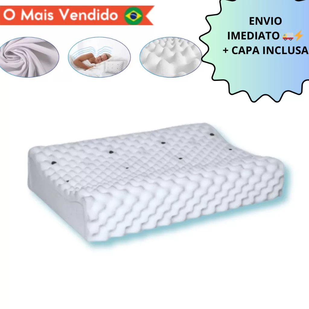 Travesseiro CERVICAL Ortopédico Magnetico com Infravermelho Terapêutico Pillow Anatômico Anti Ronco