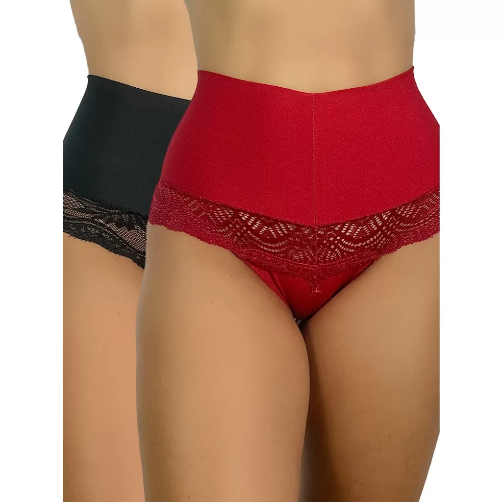 Kit 2 Calcinha Feminina Cintura Alta Gestação e Pós Parto Yara | 408