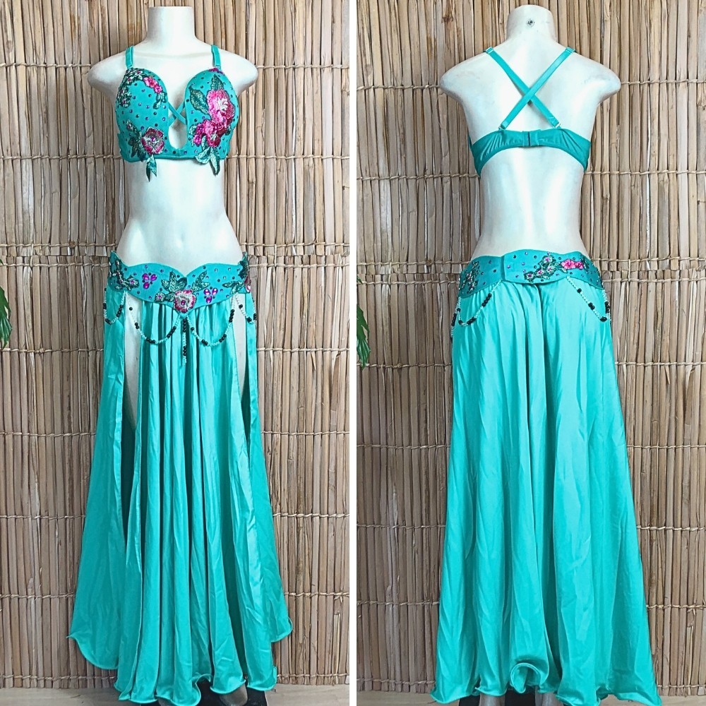 [Liquidação] Dança do Ventre Traje Bordado Completo Pronta Entrega – TPCL-707