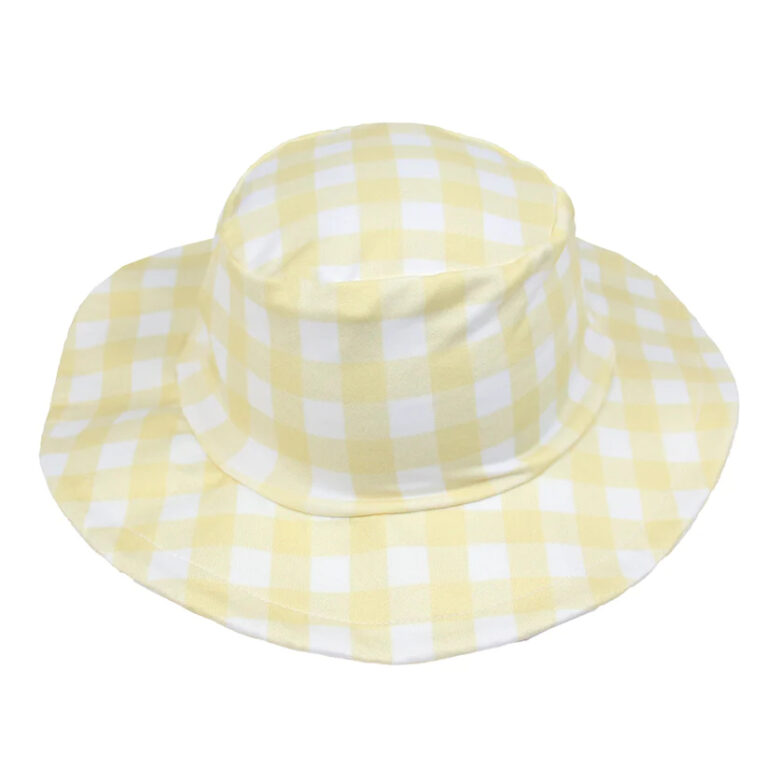 Chapéu Bebê Praia Xadrez Amarelo MiniBoo Proteç