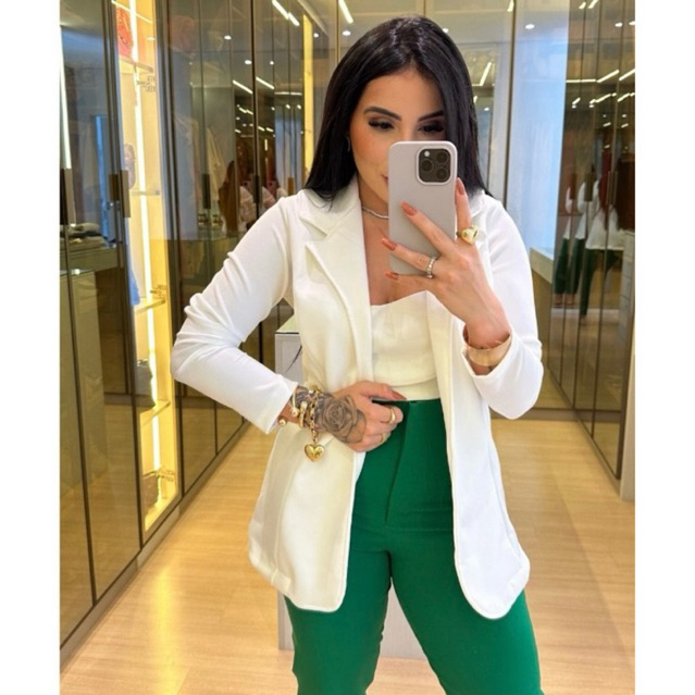 Blazer Neoprene Max Casaco Terninho Feminino Along