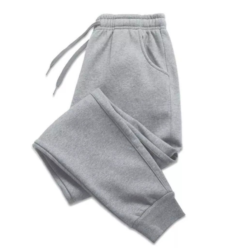 Calça De Moletom Masculina e Femenina Unissex Tecido Pelúcia Grosso Ideal Para Inverno Cinza e Preta
