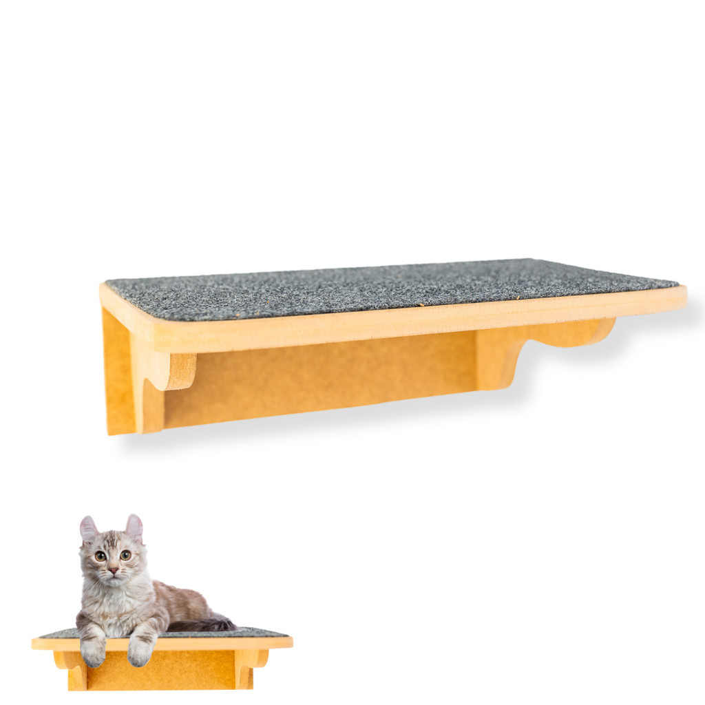 Prateleira Para Gatos Tamanho GG Degrau Com Carpete 1 Peça