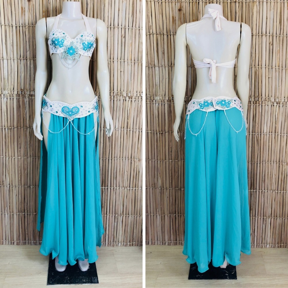 [Liquidação] Dança do Ventre Traje Bordado Completo – Pronta Entrega – TPCL-769