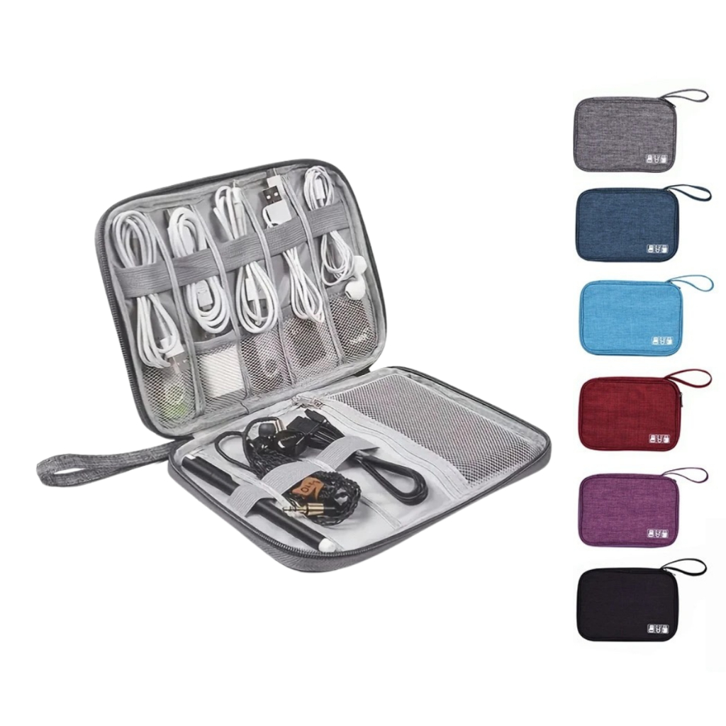 Necessaire Estojo Organizador Case para Acessórios Cabos Fios Viagem
