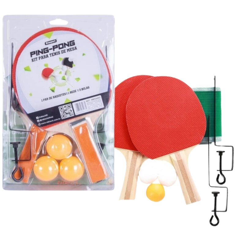 Kit Ping Pong Tenis De Mesa 2 Raquetes 3 Bolas Sup