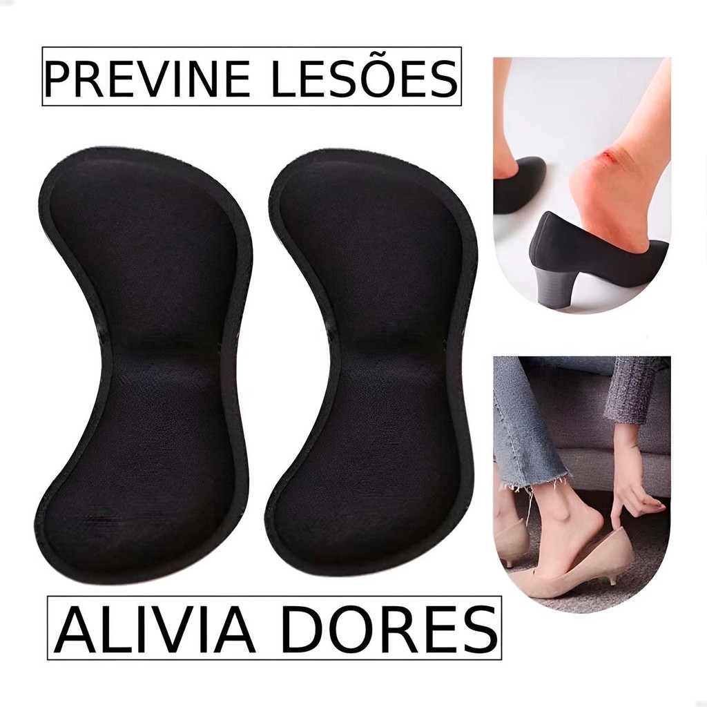 Kit Pares Protetor Calcanhar Almofada Adesivo Alto Conforto Para Pés Tenis E Sapatos