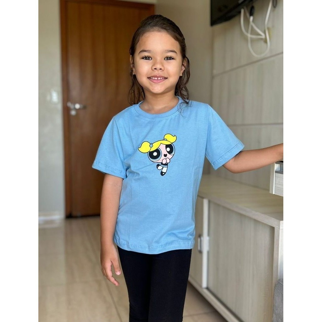 Camiseta infantil Blusa T-shirt Meninas super poderosas personagem Lindinha