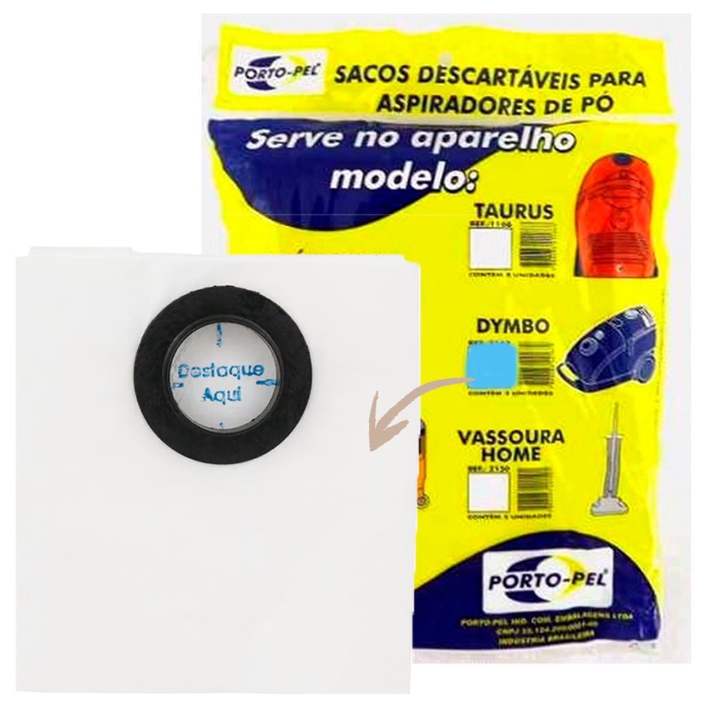 Saco Aspirador de Pó Compativel Com Modelo Arno Dymbo 3 UND