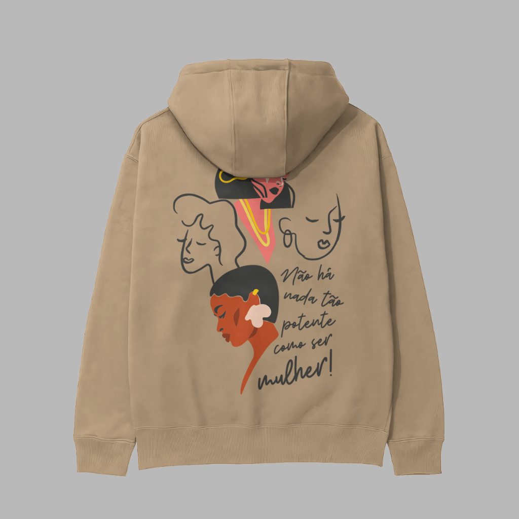 Moletom Com Capuz e Bolsos Estampa Mulheres Casual Confortável Cores