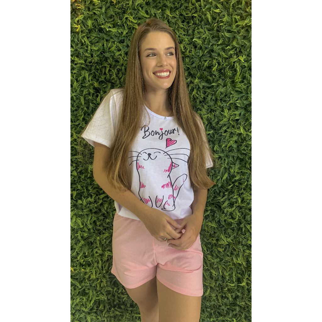 Pijama Feminino Adulto Fresco Confortável Da Moda Lançamento