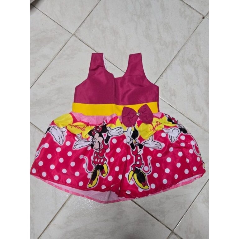 vestido tematico minie pink veste até 18 meses