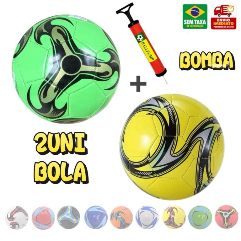 Kit Bola de Futebol + Bomba de Encher Tamanho Ofic