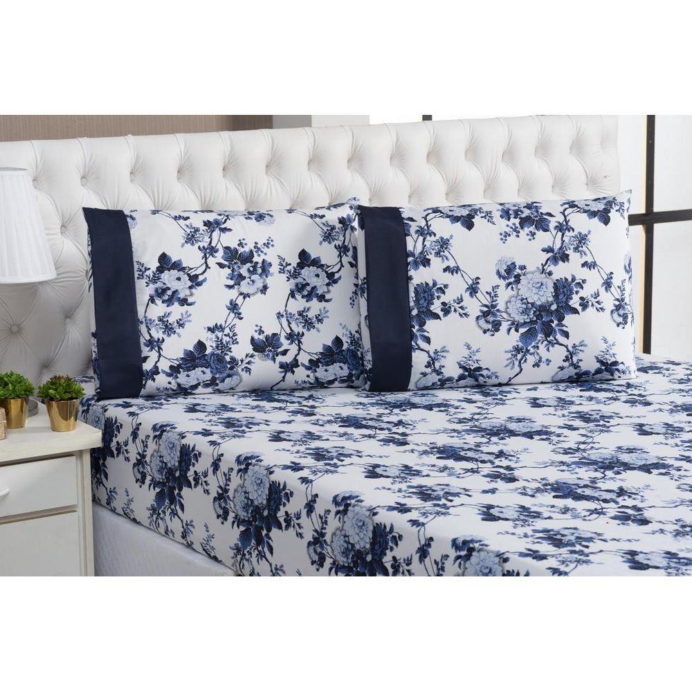 Jogo de Lençol Queen 3 Peças com Elástico 1,98m x 1,58m x 30cm Altura – ESTAMPAS SORTIDAS