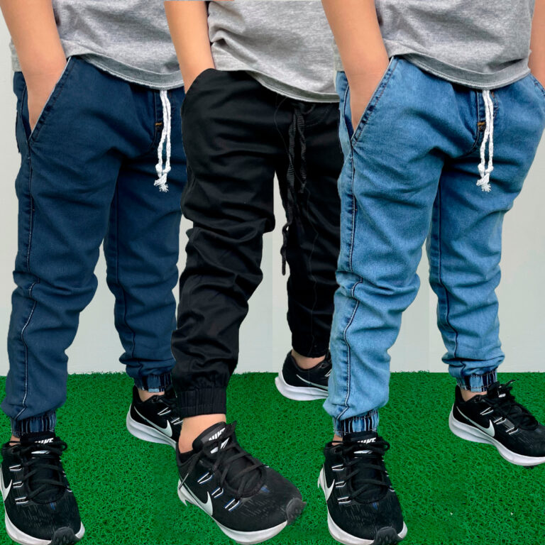 Calça Bêbe Infantil Juvenil Jeans Sarja Jogger &