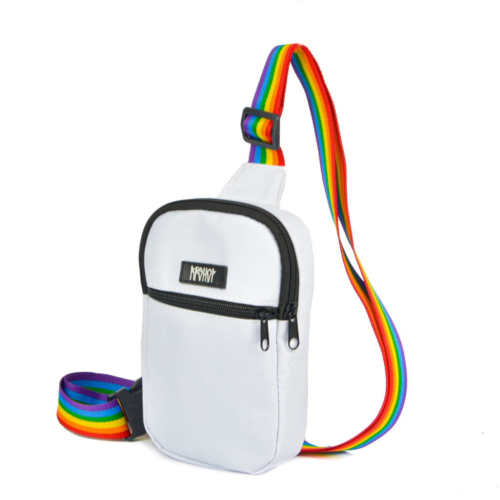 mini bag chest transversal branca lgbt