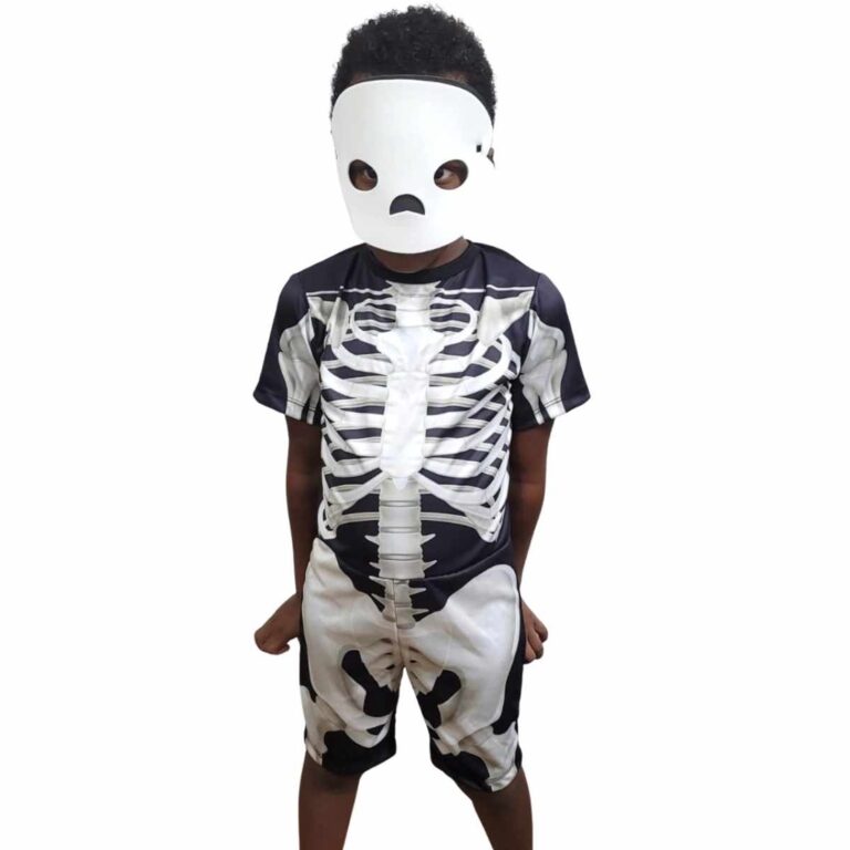 Fantasia Caveira Halloween Esqueleto Infantil com 