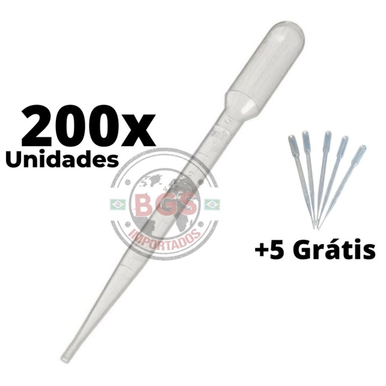 Pipeta Plástica Pasteur 3ML 200 Unidades Graduada