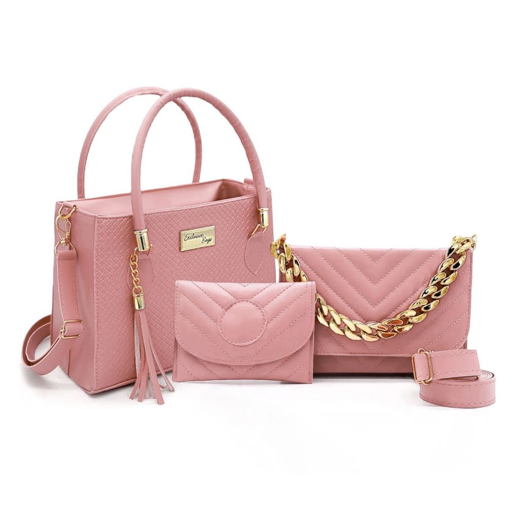 Kit 3 Bolsas Femininas Premium  Tote + Tiracolo + Carteira | Completo e Elegante