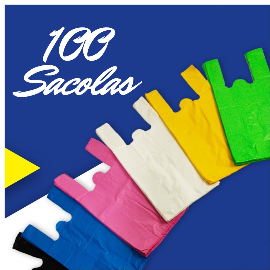 100 Sacolas Plásticas Reforçadas 30×40 / 38×50 / 50×60 (P, M e G) – Sacolinhas para Lojas e supermer