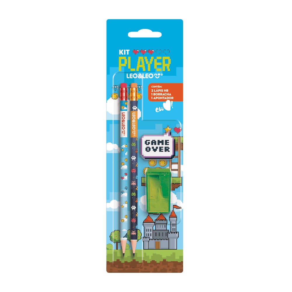 Kit Lápis Hb Player 4 Itens LeoEleo