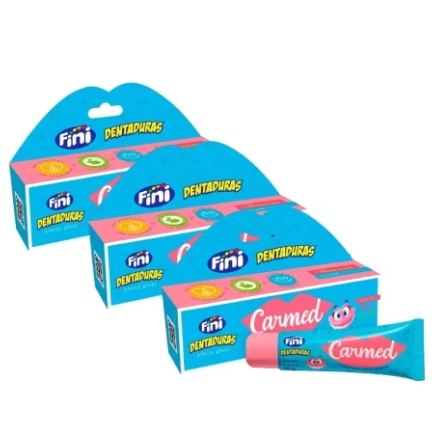 Kit C/3 Hidratante Labial Carmed Fini Dentaduras E