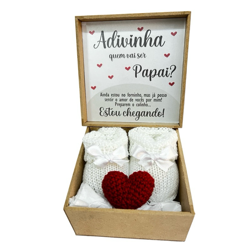 Caixa para anunciar gravidez para papai ou demais membros da família