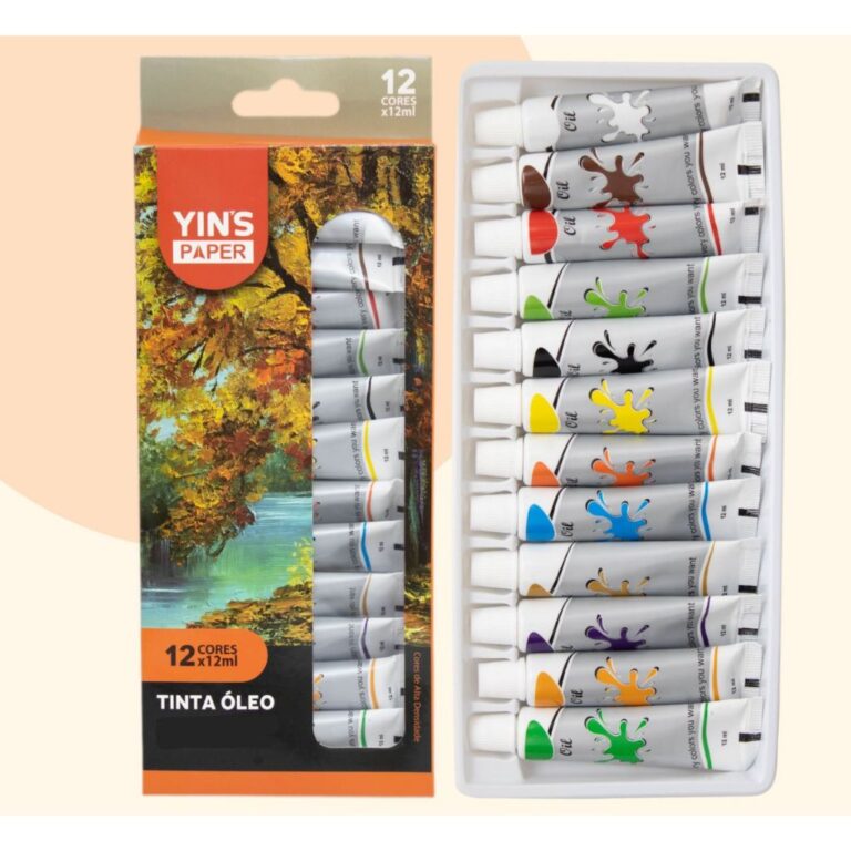 Kit Tinta A Óleo Estojo 12 Cores Bisnaga Alta Qua